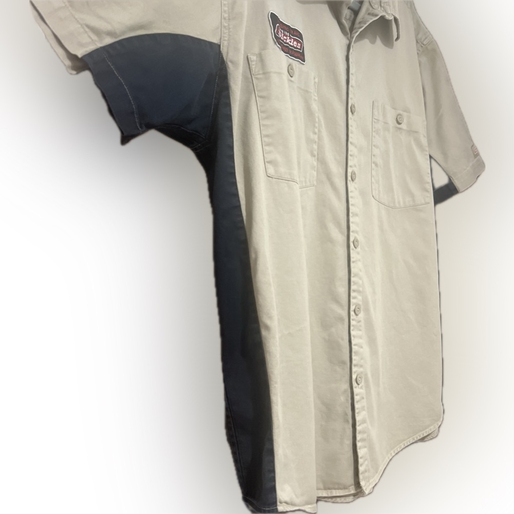 Men’s Authentic Dickies Workshirt Tan With Black Side Stripes Size XL (46-48) - Picture 2 of 6